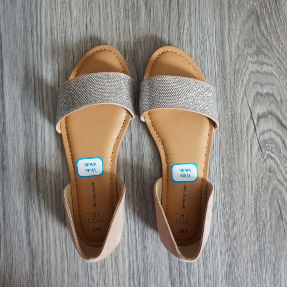 Time and Tru Sparkly D'Orsay Sandals